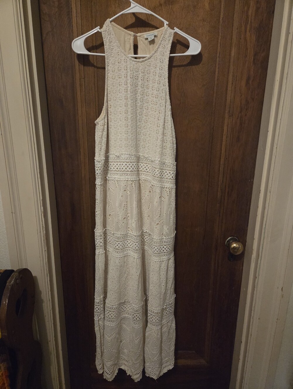 Sundance Cream Crochet Lace Maxi Dress